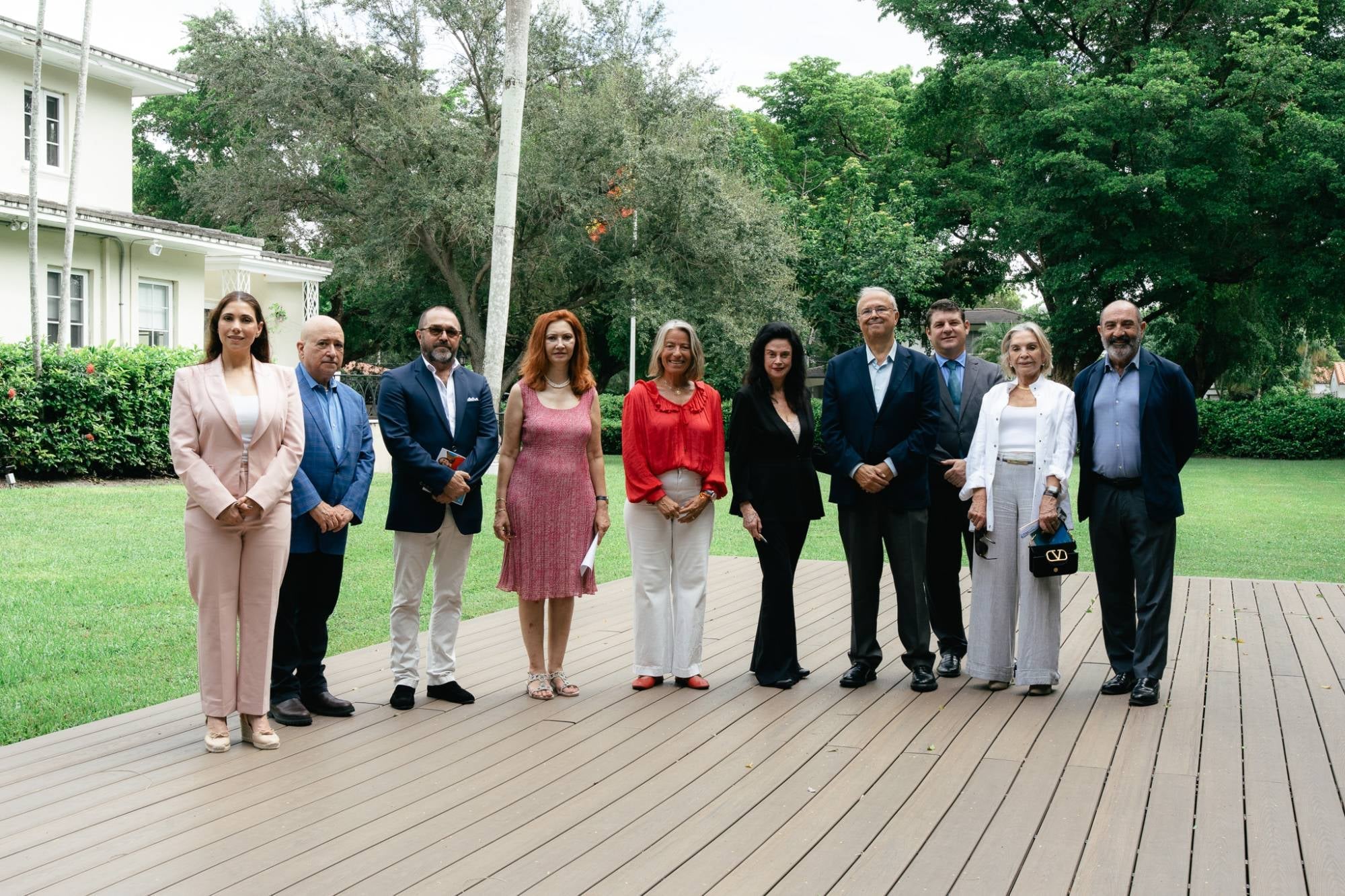 The delegations of Córdoba and the Miami International Piano Festival with the Consul General of Spain in Miami after the signing