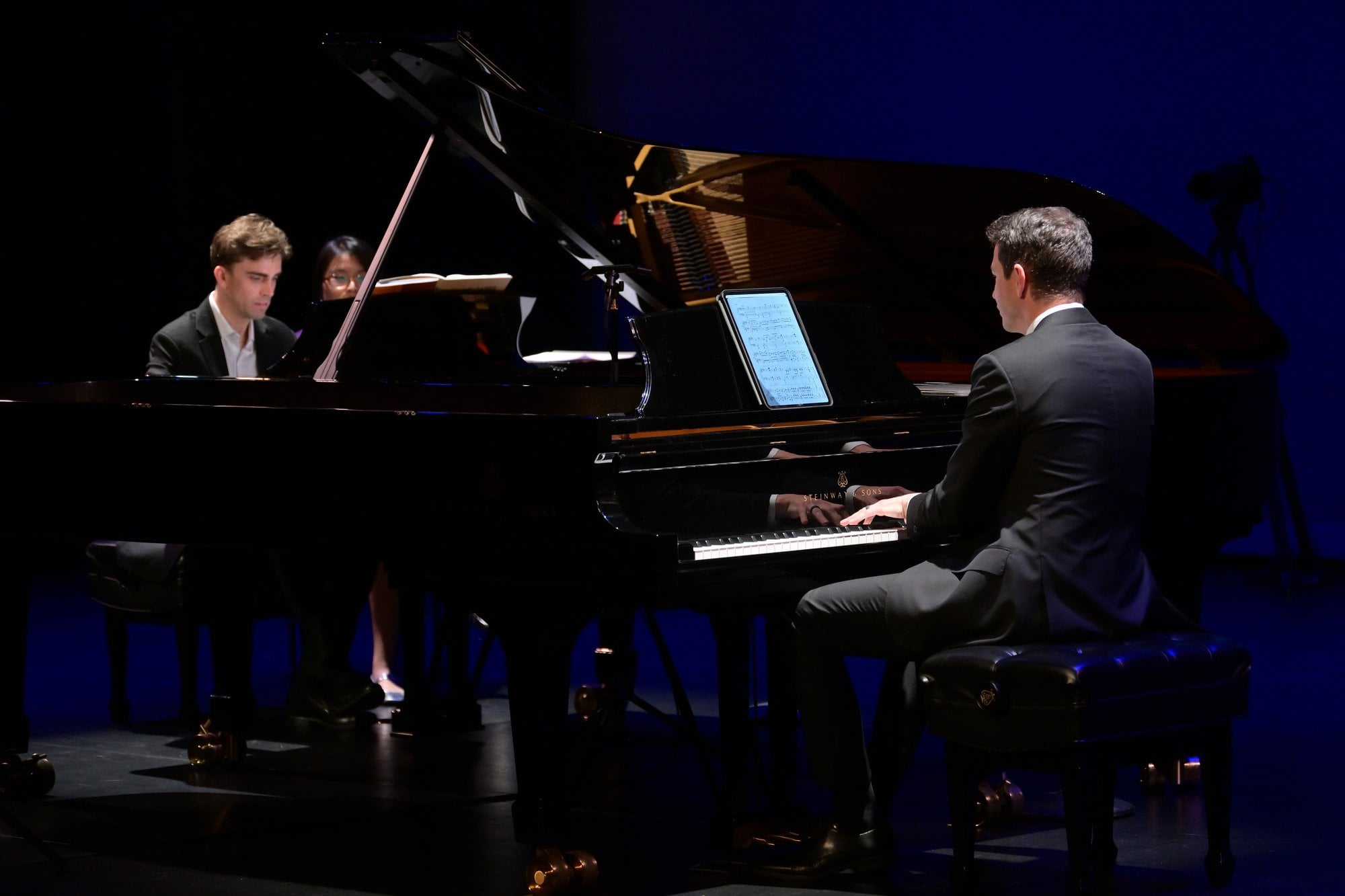 The second piano seen from the keyboard side