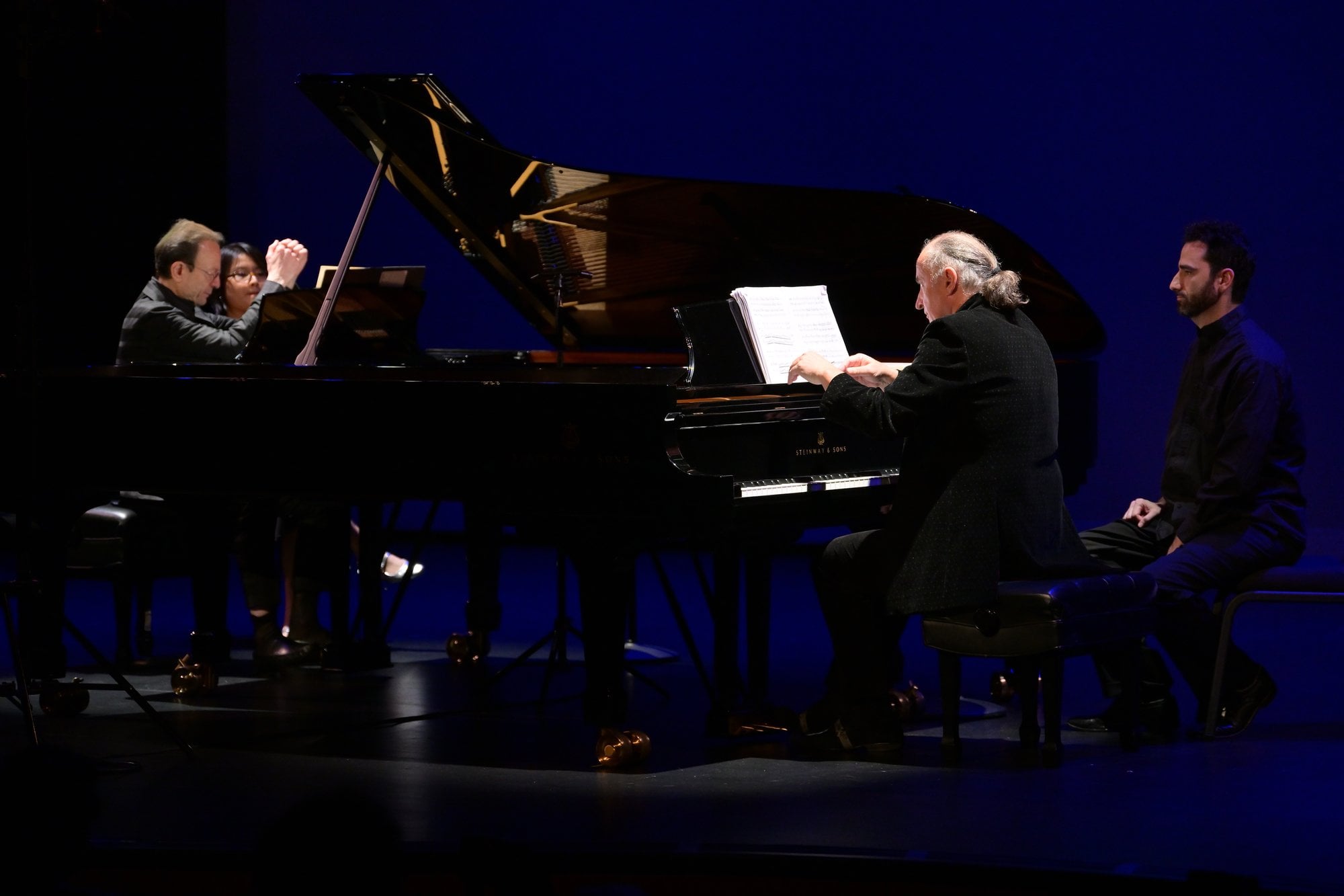 The closing duo, seen from the side of the stage